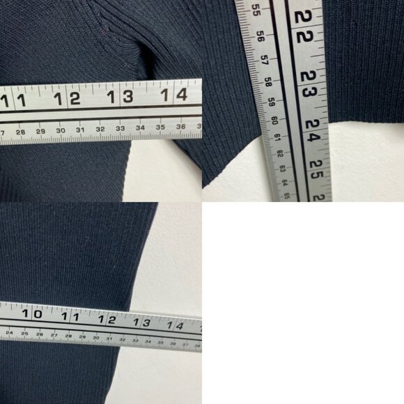 NEW Theory One Sleeve Ribbed Black Top Size Small Stretch K1115712 Flare Boho - Picture 9 of 10